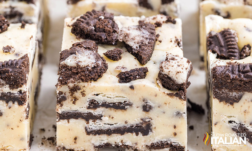 cut oreo fudge pieces