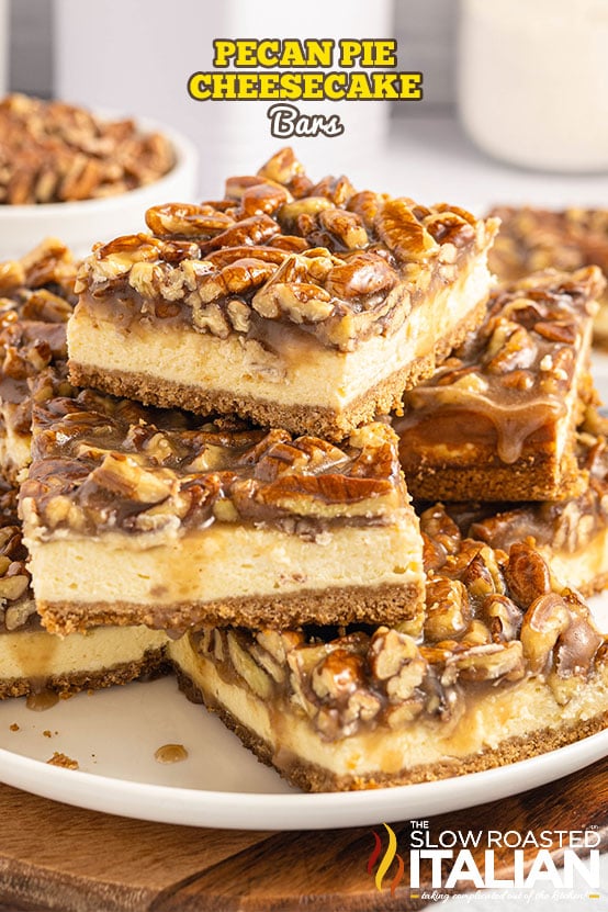 Titled Image: Pecan Pie Cheesecake Bars