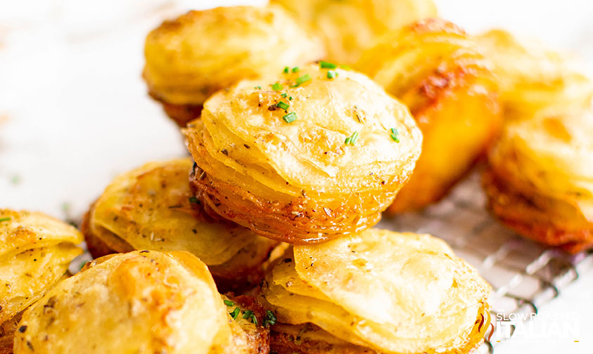 potato stacks on cooling rack