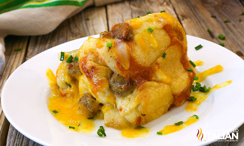 savory monkey bread on a white plate