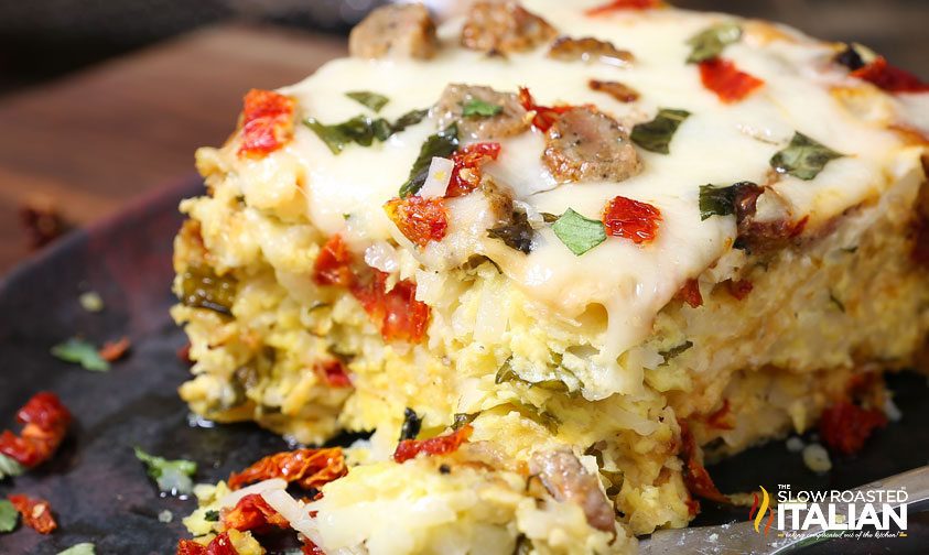 crockpot breakfast casserole on a plate