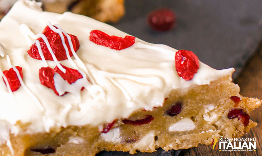 closeup of cranberry bliss bars