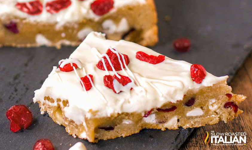 sliced cranberry bliss bars