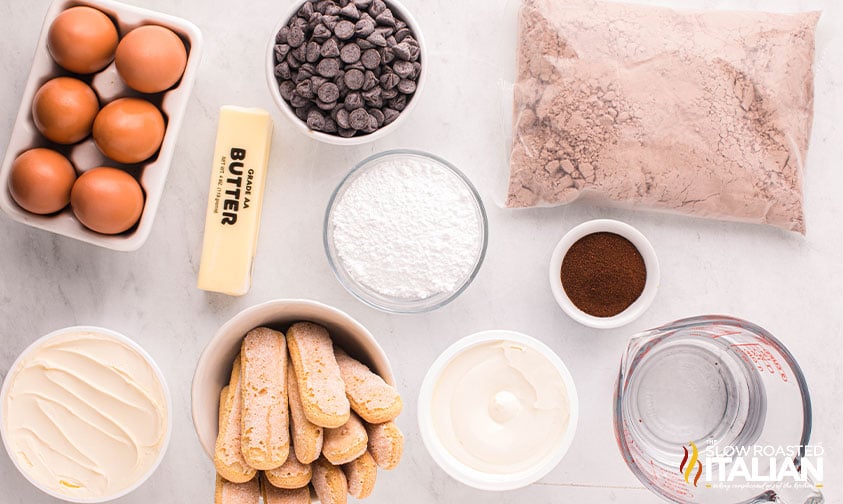 ingredients for tiramisu brownies
