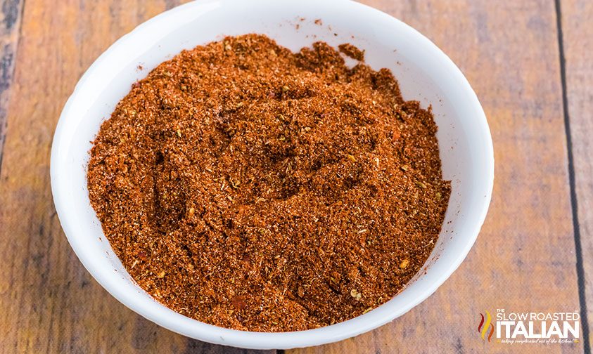 mexican spices mixed together in white bowl