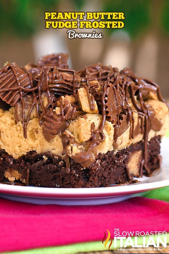 titled: Peanut Butter Fudge Frosted Brownies