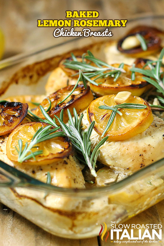 Titled Image: Baked Lemon Rosemary Chicken Breasts