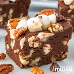 closeup of rocky road fudge