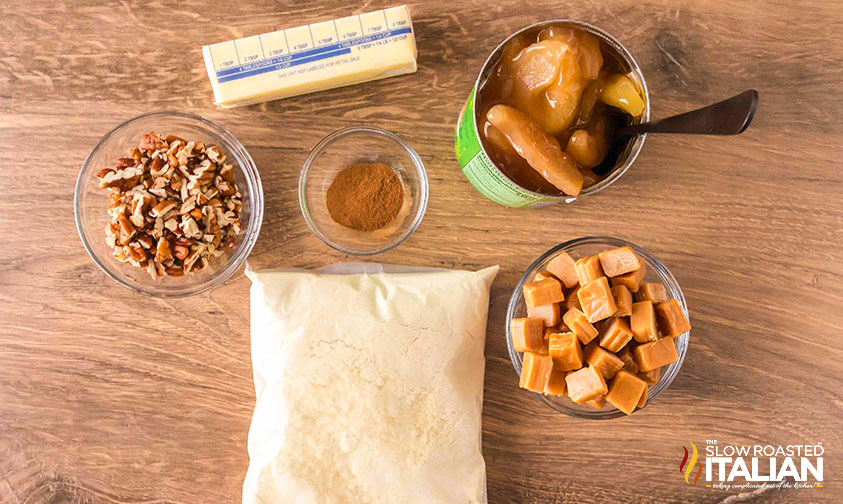 ingredients for caramel apple dump cake