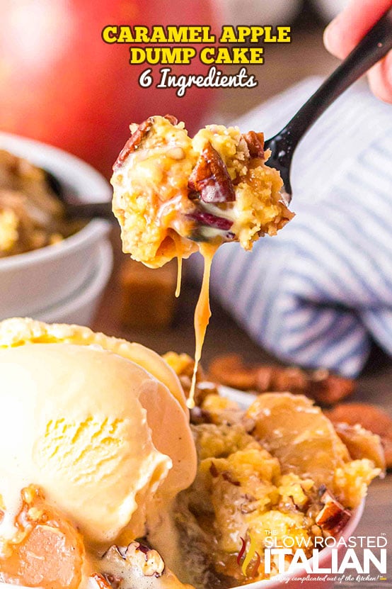 Titled Image: Caramel Apple Dump Cake 6 Ingredients