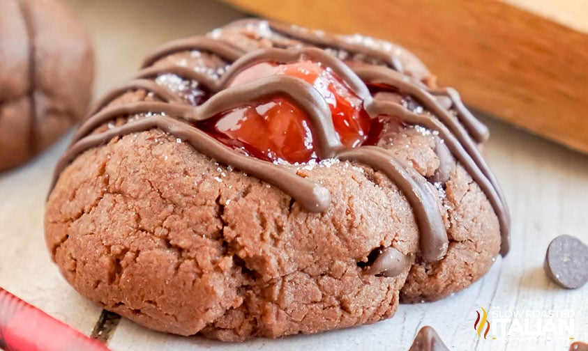 closeup of thumbprint cookie