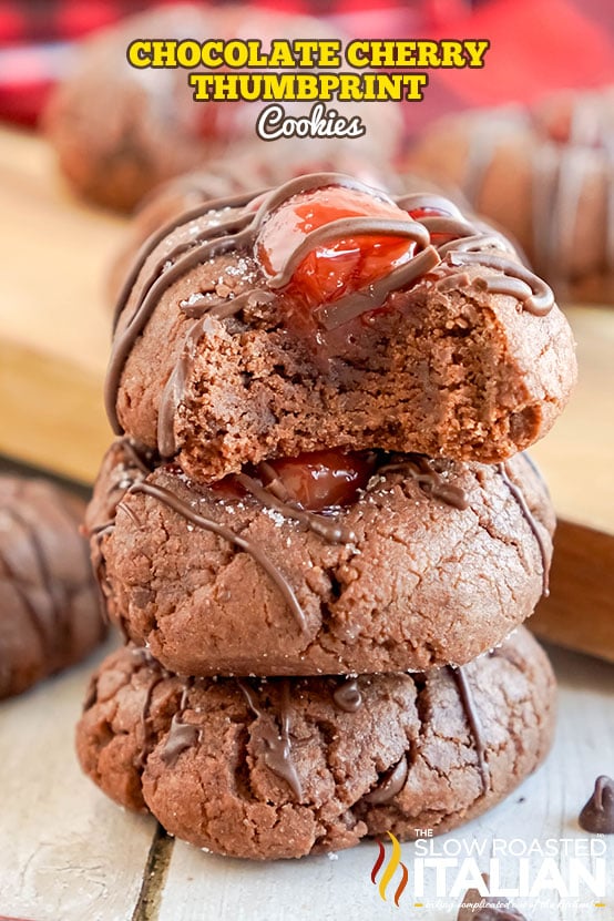 Thumbprint Cookies (Chocolate Cherry)