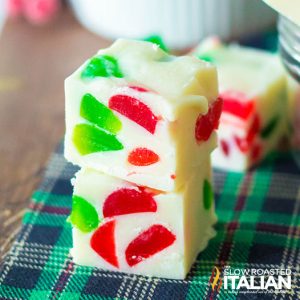 stacked gumdrop fudge