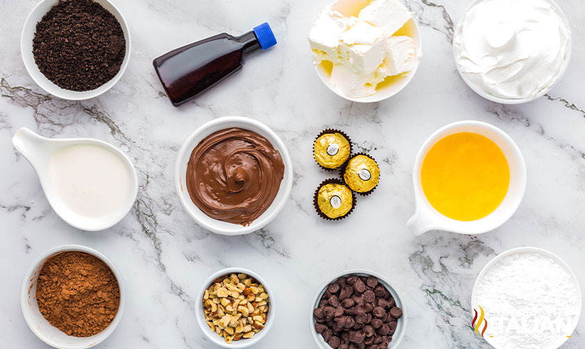 ingredients for nutella no bake cheesecake