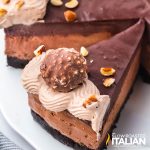 closeup of nutella no bake cheesecake