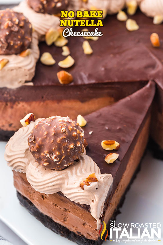 Titled Image: No Bake Nutella Cheesecake