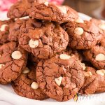 overloaded devil's food cookies closeup