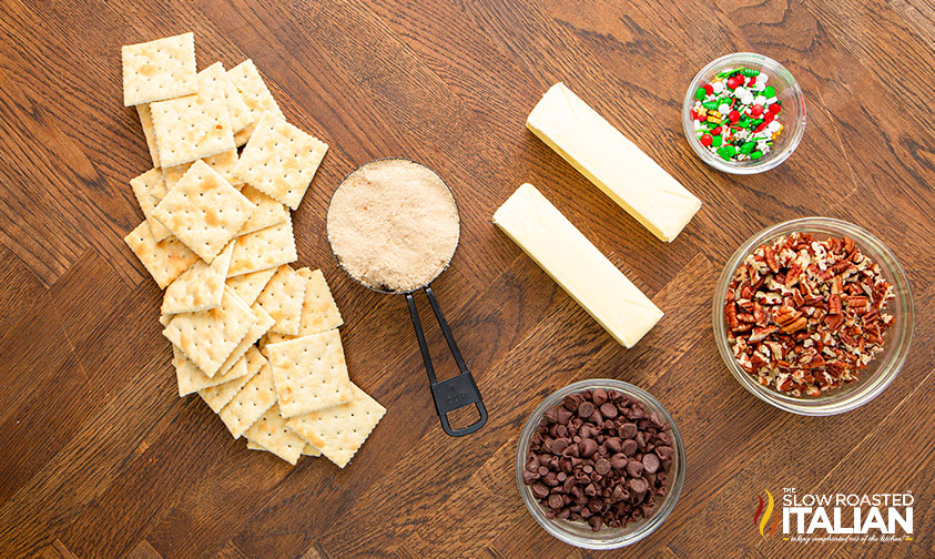 ingredients for salted caramel toffee bars