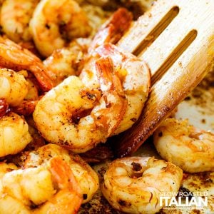 Closeup of cooked shrimp