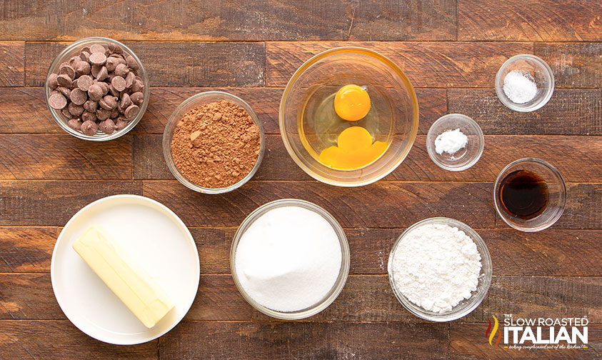 ingredients for Best Fudgy Cocoa Brownies