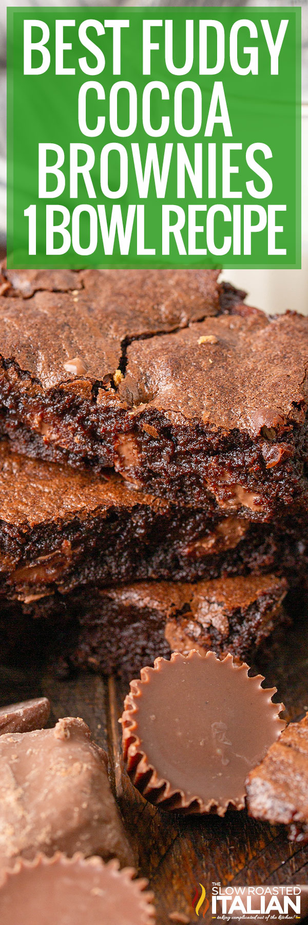 Best Fudgy Cocoa Brownies (One Bowl Recipe) - PIN