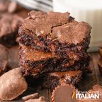 closeup of Best Fudgy Cocoa Brownies (One Bowl Recipe)