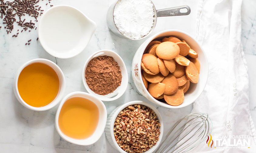 ingredients for boozy rum balls