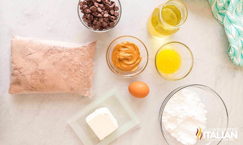 ingredients for buckeye brownie cookies recipe