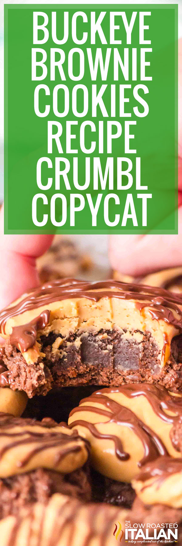 Buckeye Brownie Cookies Recipe Crumbl Copycat - PIN