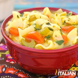 bowl of easy chicken noodle soup