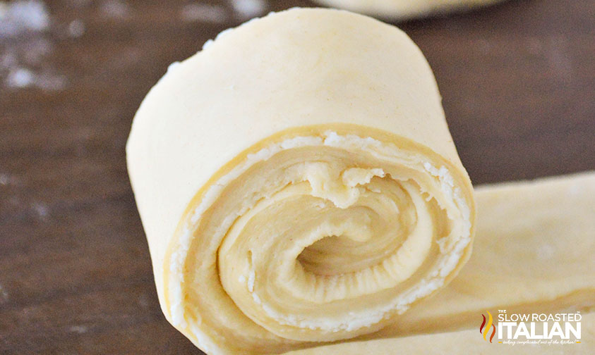 rolling crescent dough for cruffins