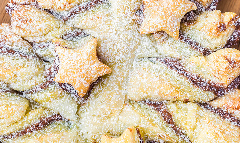 closeup of nutella christmas tree