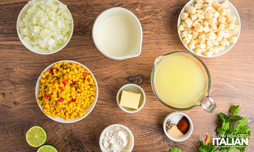 ingredients for mexican street corn chowder