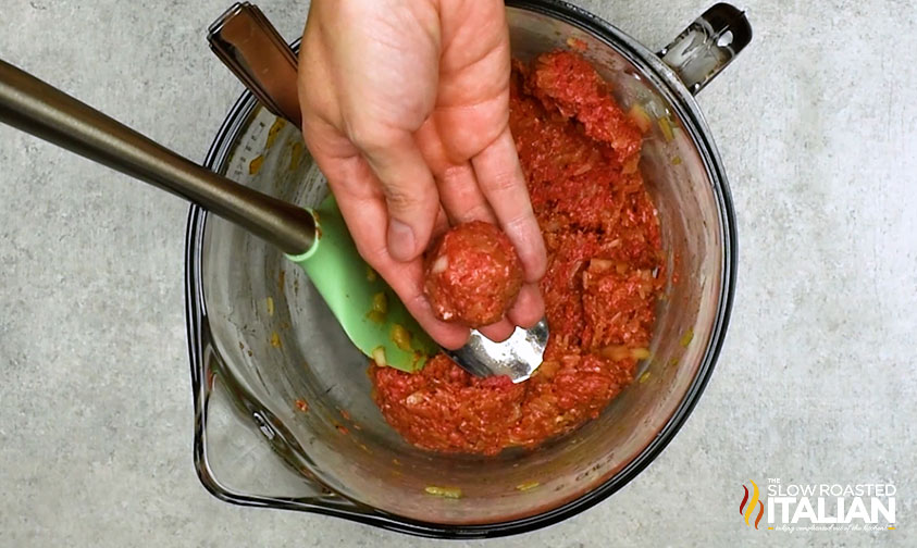 shaping porcupine meatballs