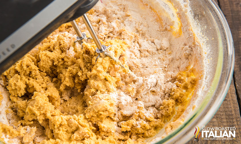 mixing cookie dough