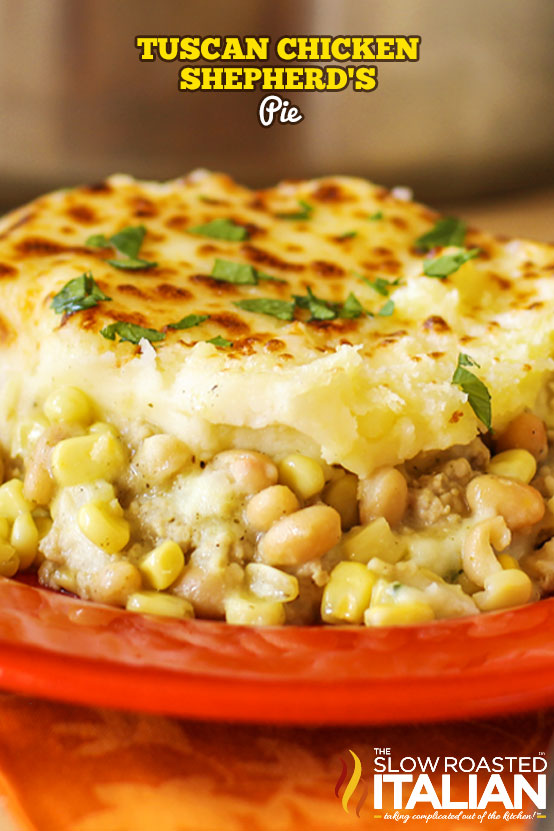 Titled Image: Tuscan Chicken Shepherd's Pie