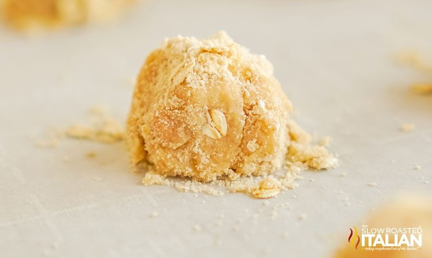 closeup: caramel apple cookie dough ball