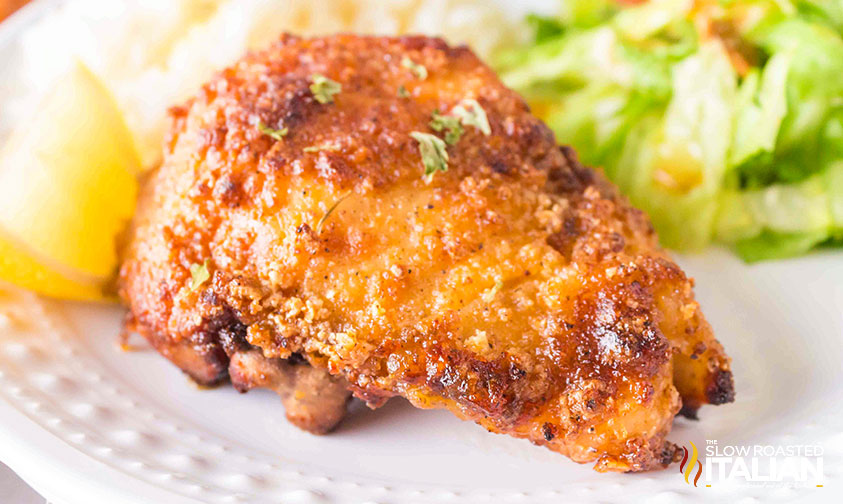 air fryer chicken thigh on a plate