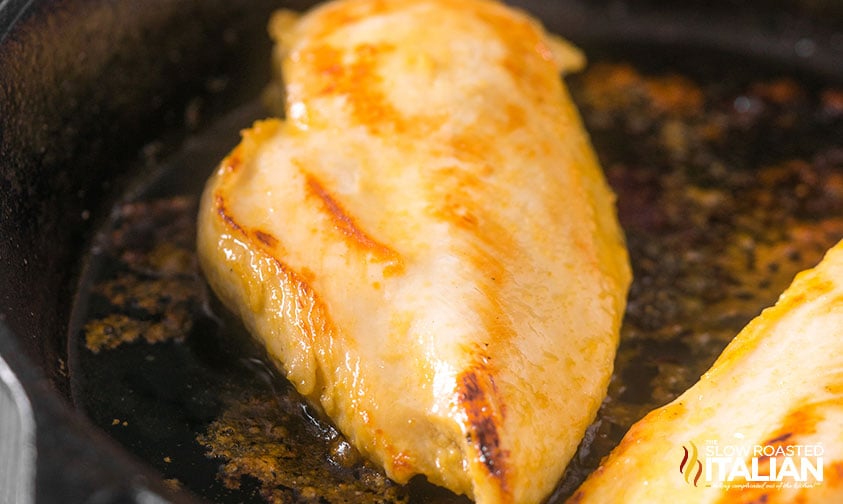 cooking chicken breast in skillet