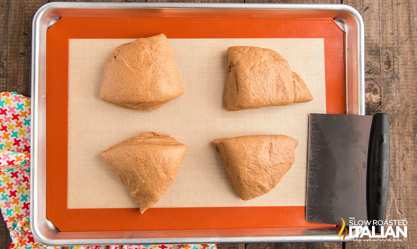 cheesecake factory brown bread dough cut into quarters
