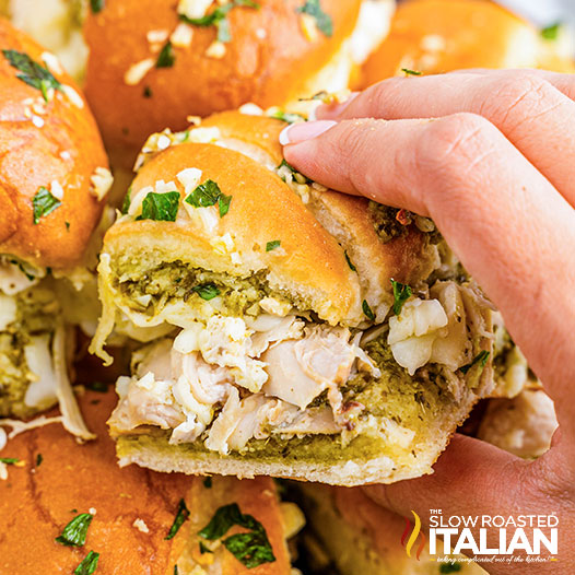 Chicken Pesto Sandwich (Easy Slider Recipe w/ Rotisserie)-image