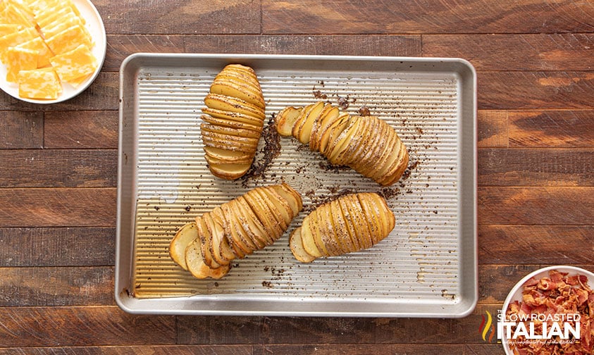 backed hasselback potatoes