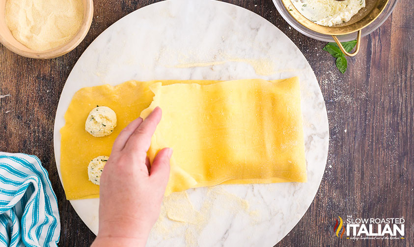 making homemade ravioli