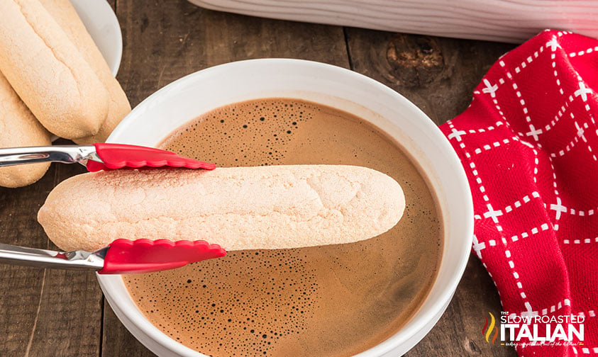 dipping cookies in espresso