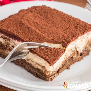 slice of olive garden tiramisu copycat on a plate