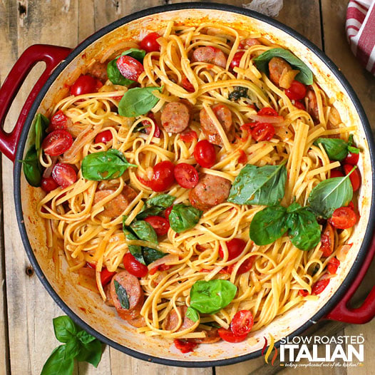 One Pot Cheesy Sausage Pasta Recipe with Video