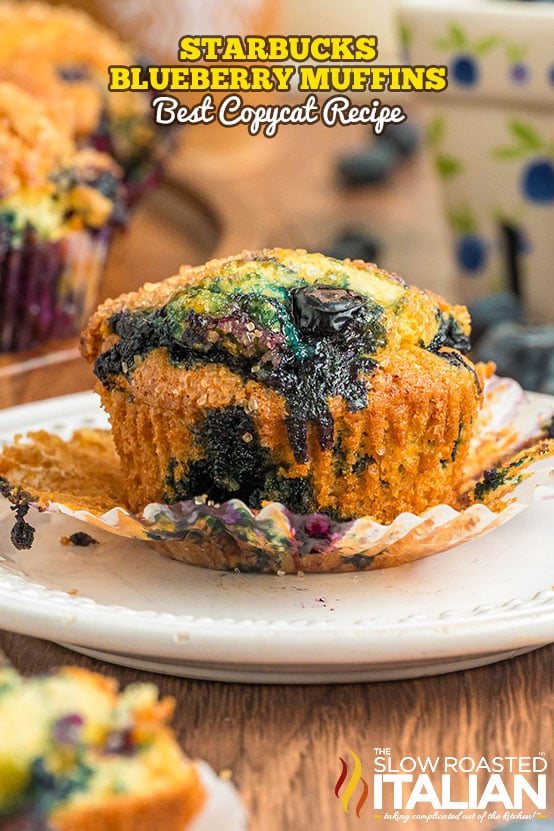 Titled Image: Starbucks Blueberry Muffins Best Copycat Recipe