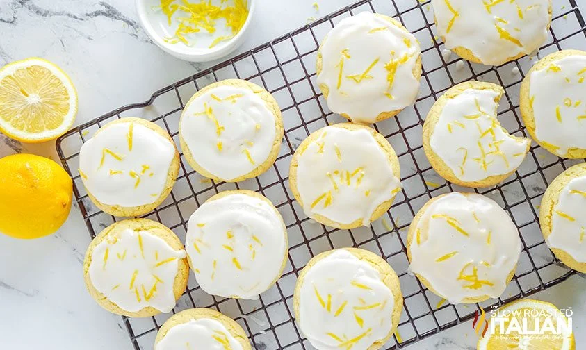 glazed lemon cookies with lemon zest