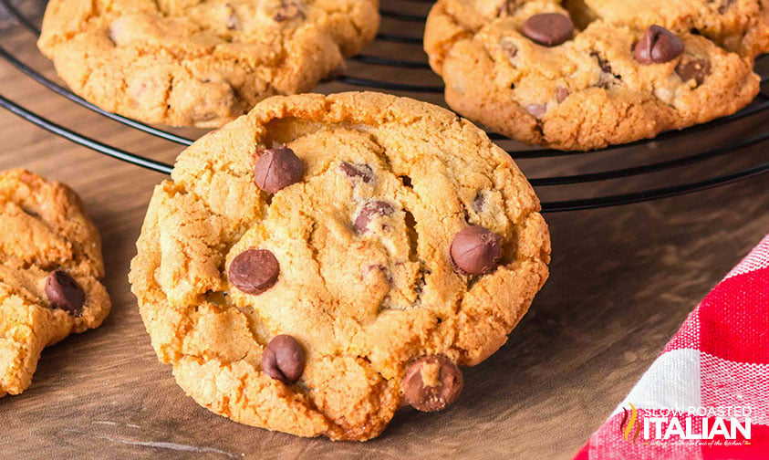 air fryer chocolate chip cookies on a cooling rack