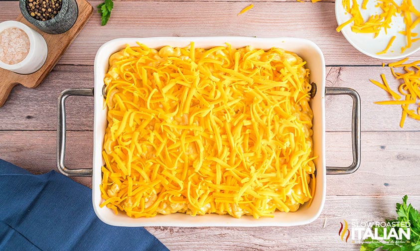 mac and cheese in a baking dish